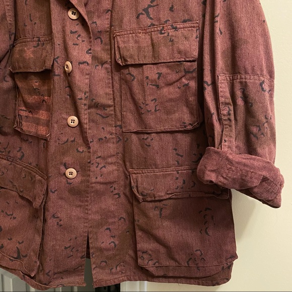 Vintage Maroon Military Jacket - Picture 7 of 11